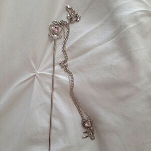 Silver Heart Hair Stick